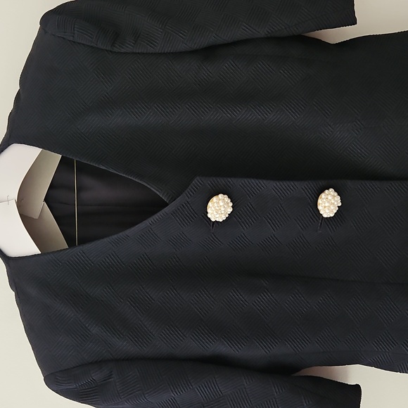 Akris Silk Wool-blend Short‎ Sleeve Blazer Jacket Pearls Twee Luxury Size 10 - Picture 2 of 14